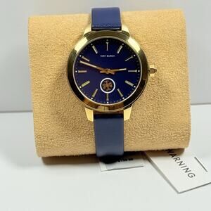 Tory Burch Collins TBW1203 Blue Dial Blue Leather Strap Women’s Watch